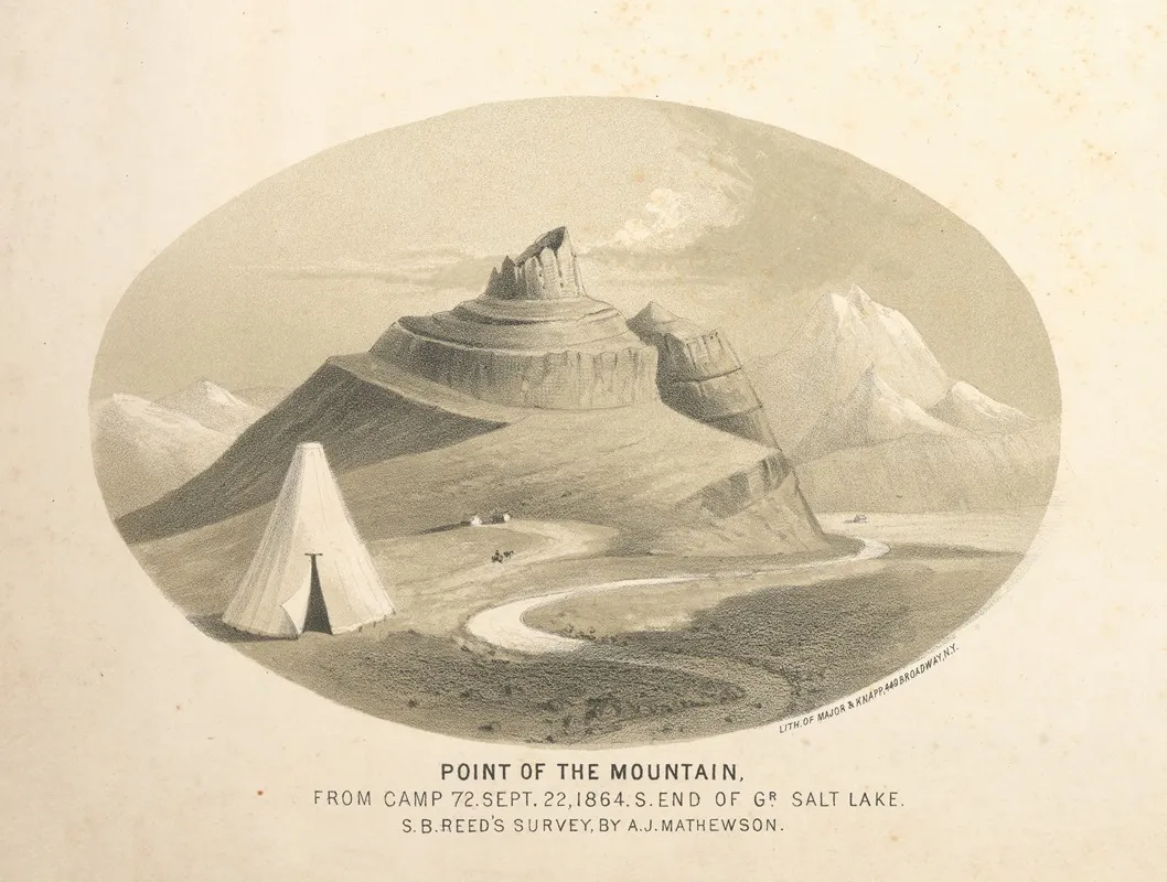 Point Of The Mountain From Camp 72 Sept 22 1864 S End Of Gr Salt Lake