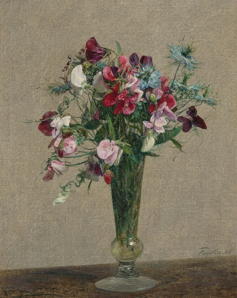 Pois De Senteur Et Nigelles Wall Art by Henri Fantin-Latour - High-Resolution Digital Print