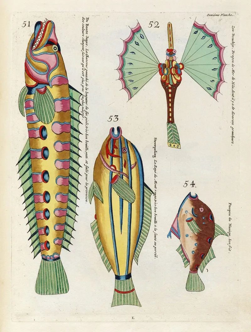 Poissons Ecrevisses Et Crabes De Diverses Couleurs Et Figures Extraordinaires Pl 054 Wall Art by Louis Renard - High-Resolution Digital Print
