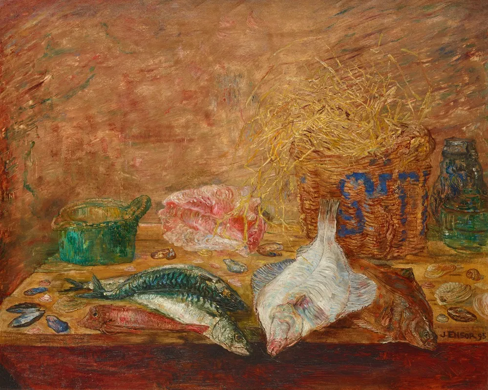 Poissons Et Coquillages Wall Art by James Ensor - High-Resolution Digital Print
