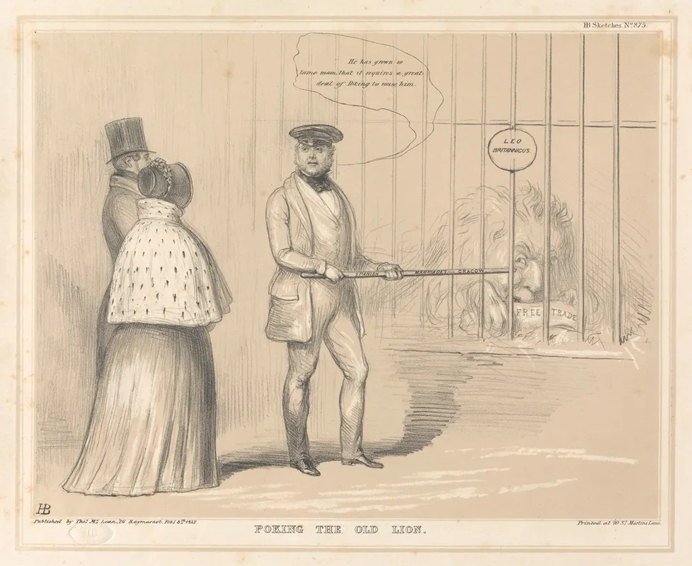 Poking The Old Lion Wall Art by John Doyle - High-Resolution Digital Print
