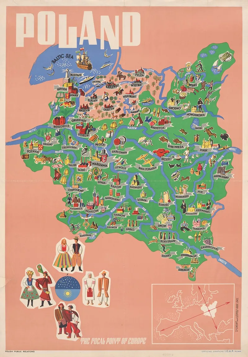 Poland The Focal Point Of Europe Wall Art by Leopold Haar - High-Resolution Digital Print