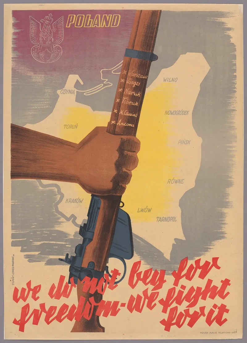 Poland We Do Not Beg For Freedom We Fight For It Wall Art by Leopold Haar - High-Resolution Digital Print