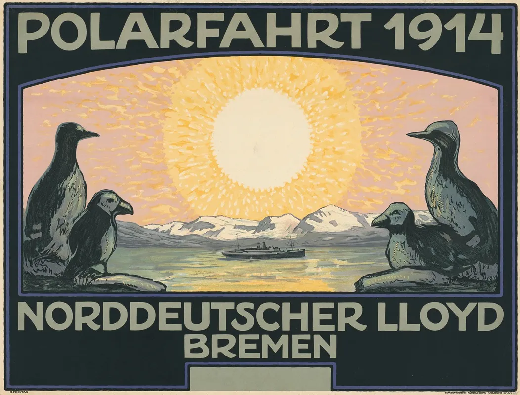 Polarfahrt 1914 Norddeutscher Lloyd Bremen Wall Art by Heinrich Freytag - High-Resolution Digital Print