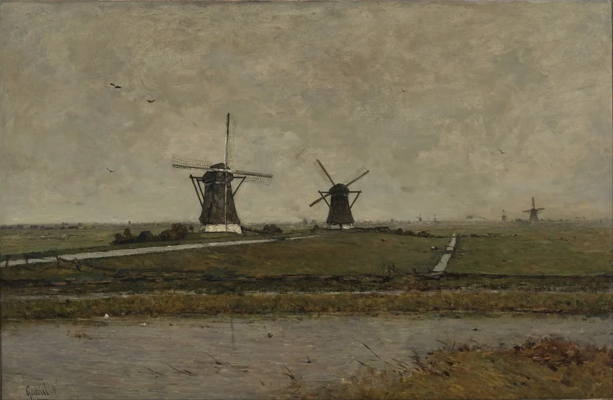 Polder With Mills Near Overschie