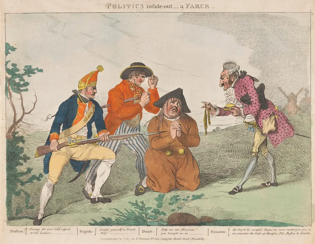Politics Inside Out A Farce Wall Art by Johann Heinrich Ramberg - High-Resolution Digital Print