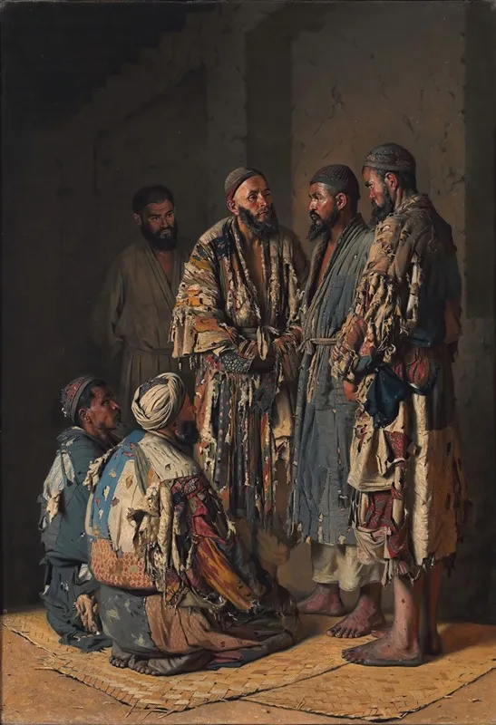 Polititians In Opium Shop Tashkent Wall Art by Vasily Vereshchagin - High-Resolution Digital Print