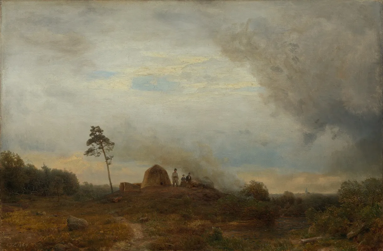 Polnisches Biwak In Der Heide Wall Art by Karl Friedrich Lessing - High-Resolution Digital Print