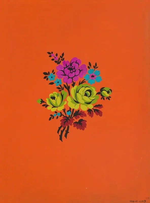Polychrome Floral Group Ii Wall Art by Herman A. Elsberg - High-Resolution Digital Print
