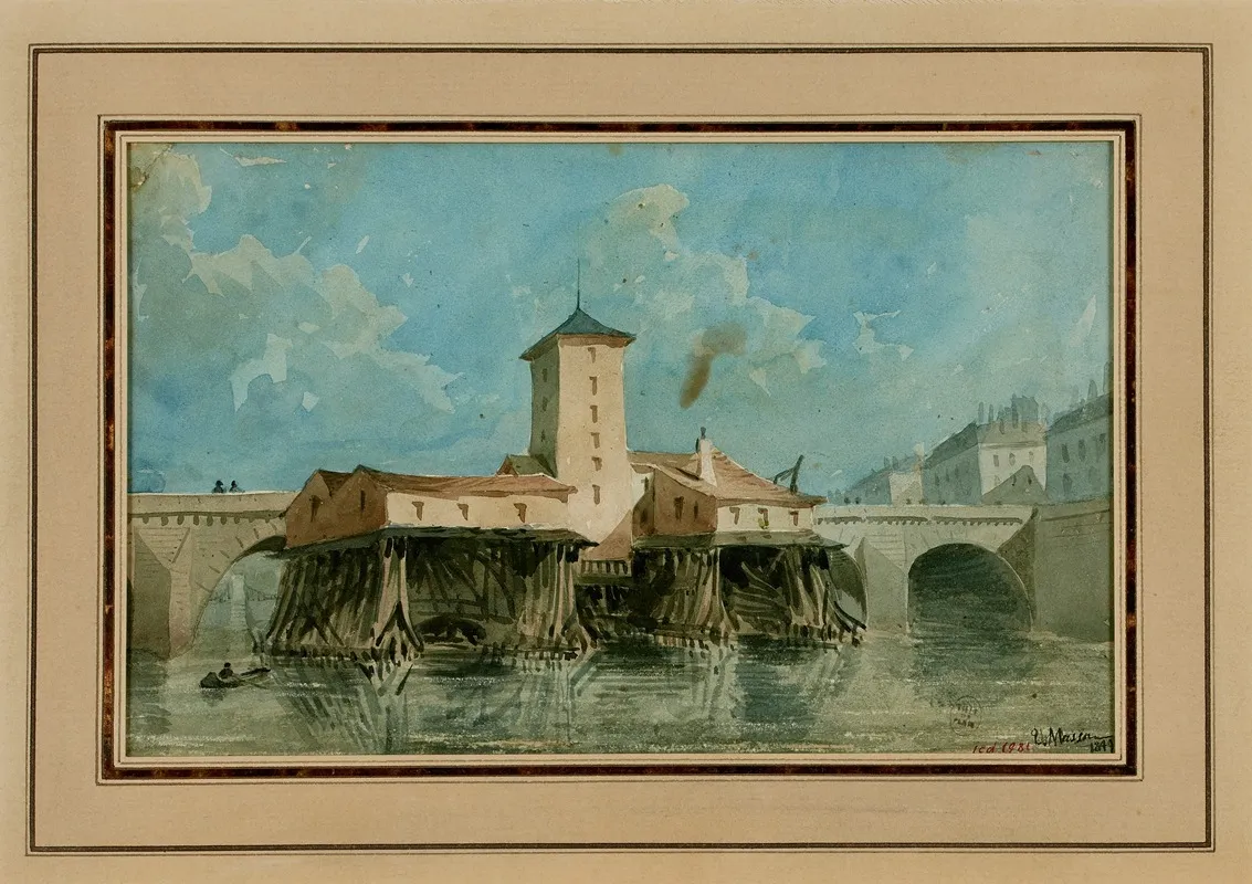 Pompe Notre Dame En 1849 Wall Art by Louis-Martial-Théodat Masson - High-Resolution Digital Print