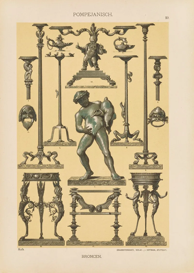 Pompejanisch Bronzen Wall Art by Heinrich Dolmetsch - High-Resolution Digital Print