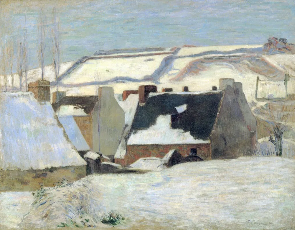 Pont Aven Sous La Neige Ou Effet De Neige Wall Art by Paul Gauguin - High-Resolution Digital Print