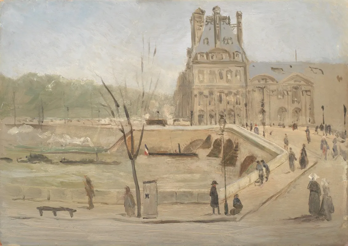 Pont Royal In Paris Sketch Wall Art by David Jacobsen - High-Resolution Digital Print