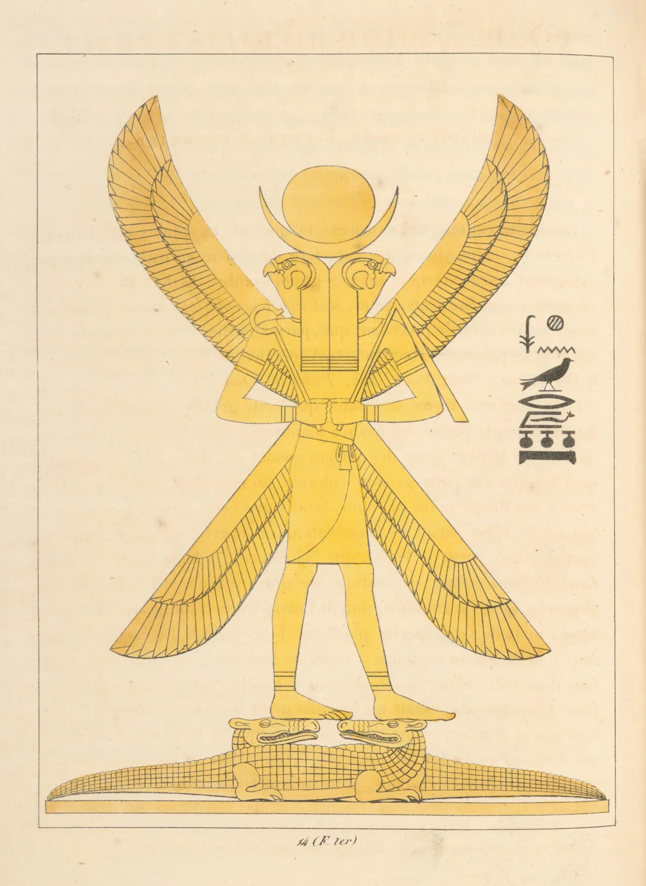 Pooh Ou Piioh Khonsu Hieracocephale Le Dieu Lune A Tete Depervier Wall Art by Léon-Jean-Joseph Dubois - High-Resolution Digital Print