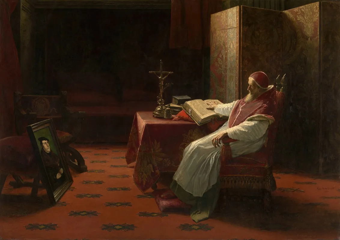 Pope Paul Iii In Front Of The Portrait Of Luther