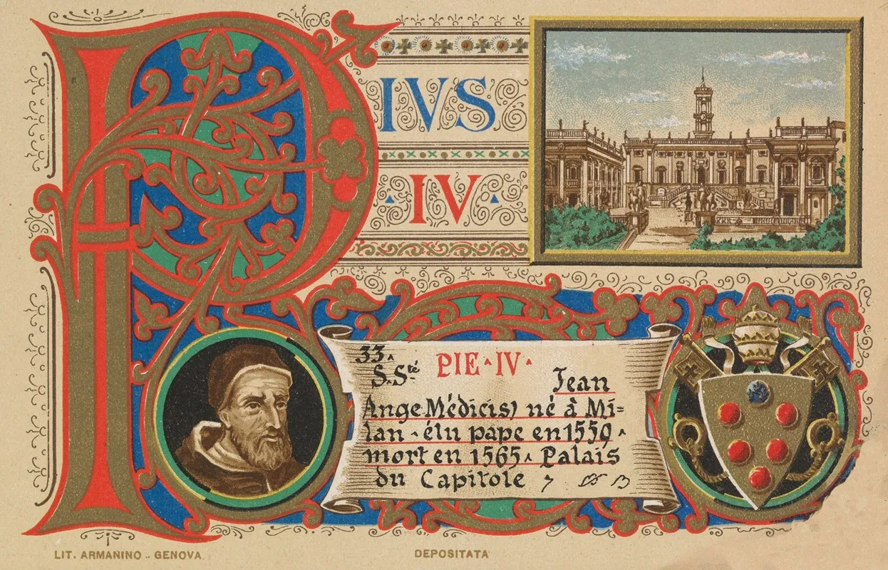 Pope Pius Iv Wall Art by Armanino - High-Resolution Digital Print