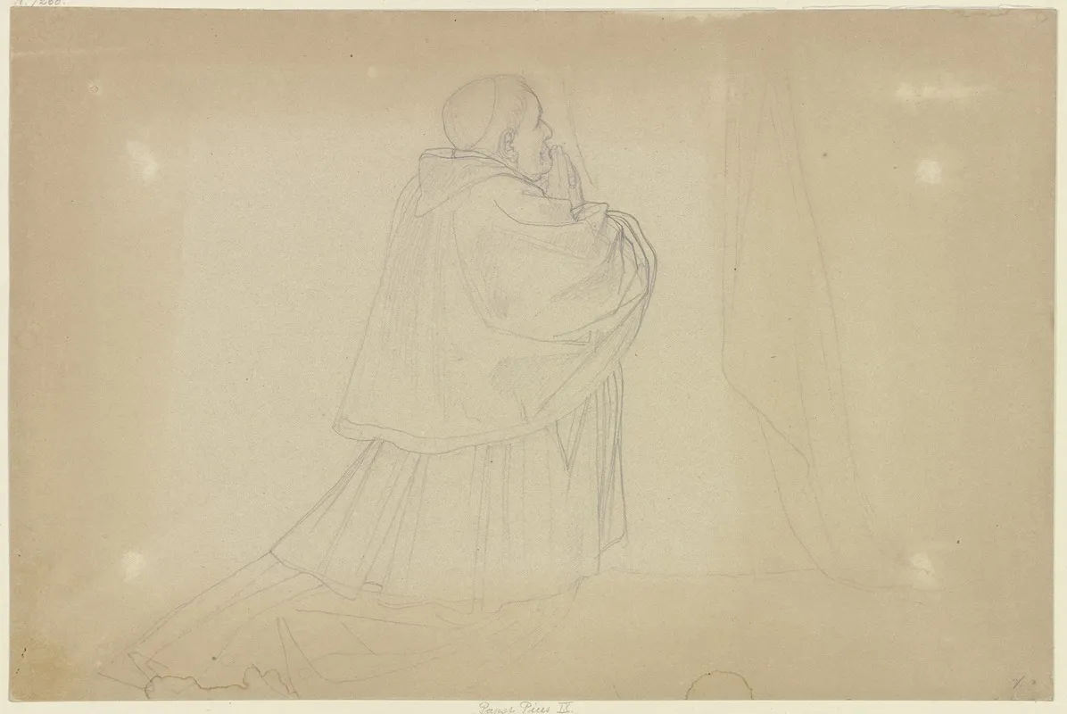 Pope Pius Ix Kneeling Wall Art by Eduard von Steinle - High-Resolution Digital Print