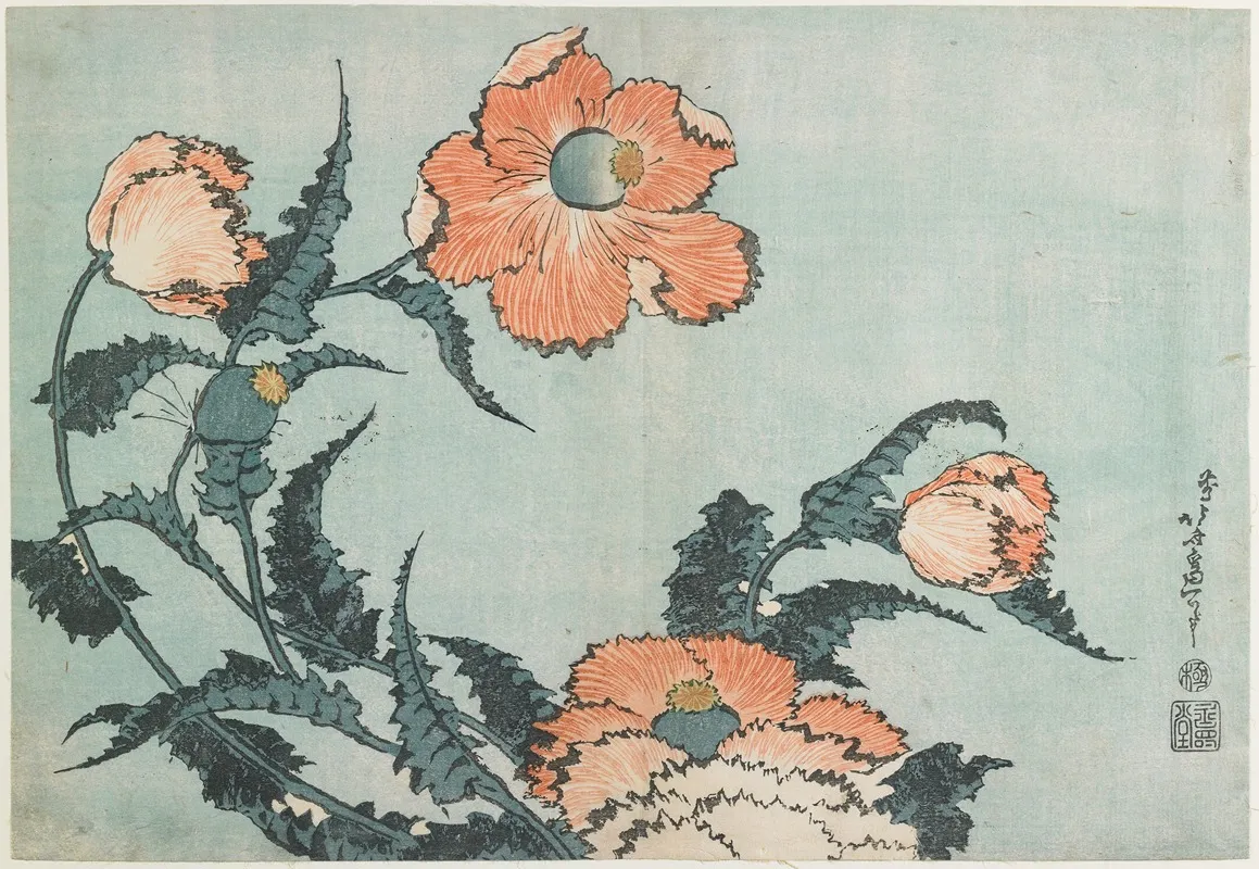 Poppies 11 Wall Art by Katsushika Hokusai - High-Resolution Digital Print