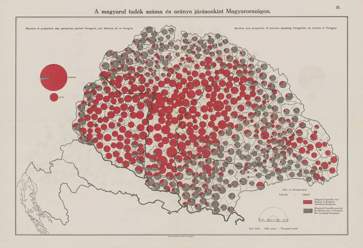 Population Of Hungary According To Denomination In 1910 By Circuits 2 Wall Art by Hungarian Geographical Institute - High-Resolution Digital Print