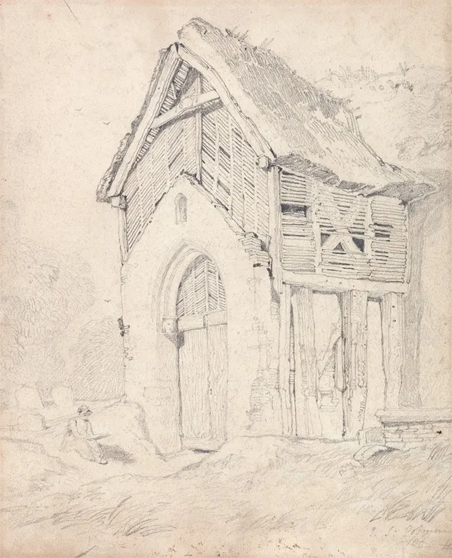 Porch And Belfry Of Thurgarton Church Norfolk Wall Art by John Sell Cotman - High-Resolution Digital Print