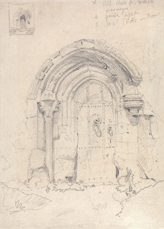 Porch Of The Church Of Stratton Saint Marys Norfolk Wall Art by John Sell Cotman - High-Resolution Digital Print