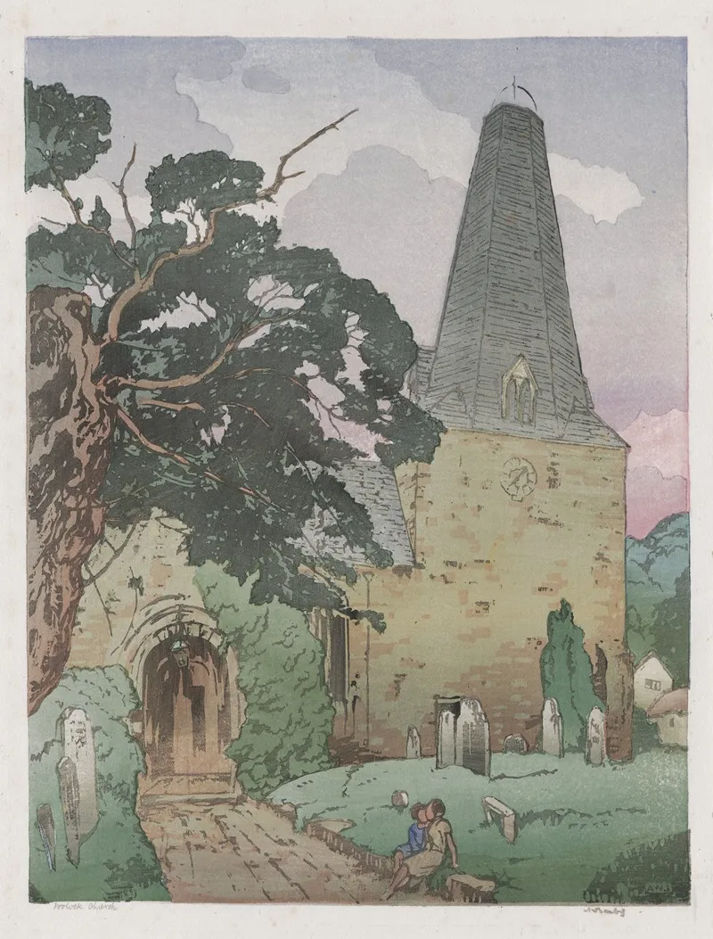 Porlock Church Wall Art by Allen W. Seaby - High-Resolution Digital Print