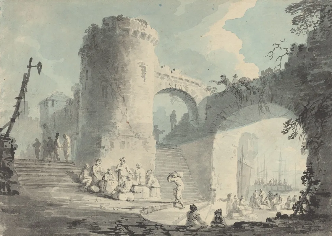 Port Scene Wall Art by Follower of Claude-Joseph Vernet - High-Resolution Digital Print