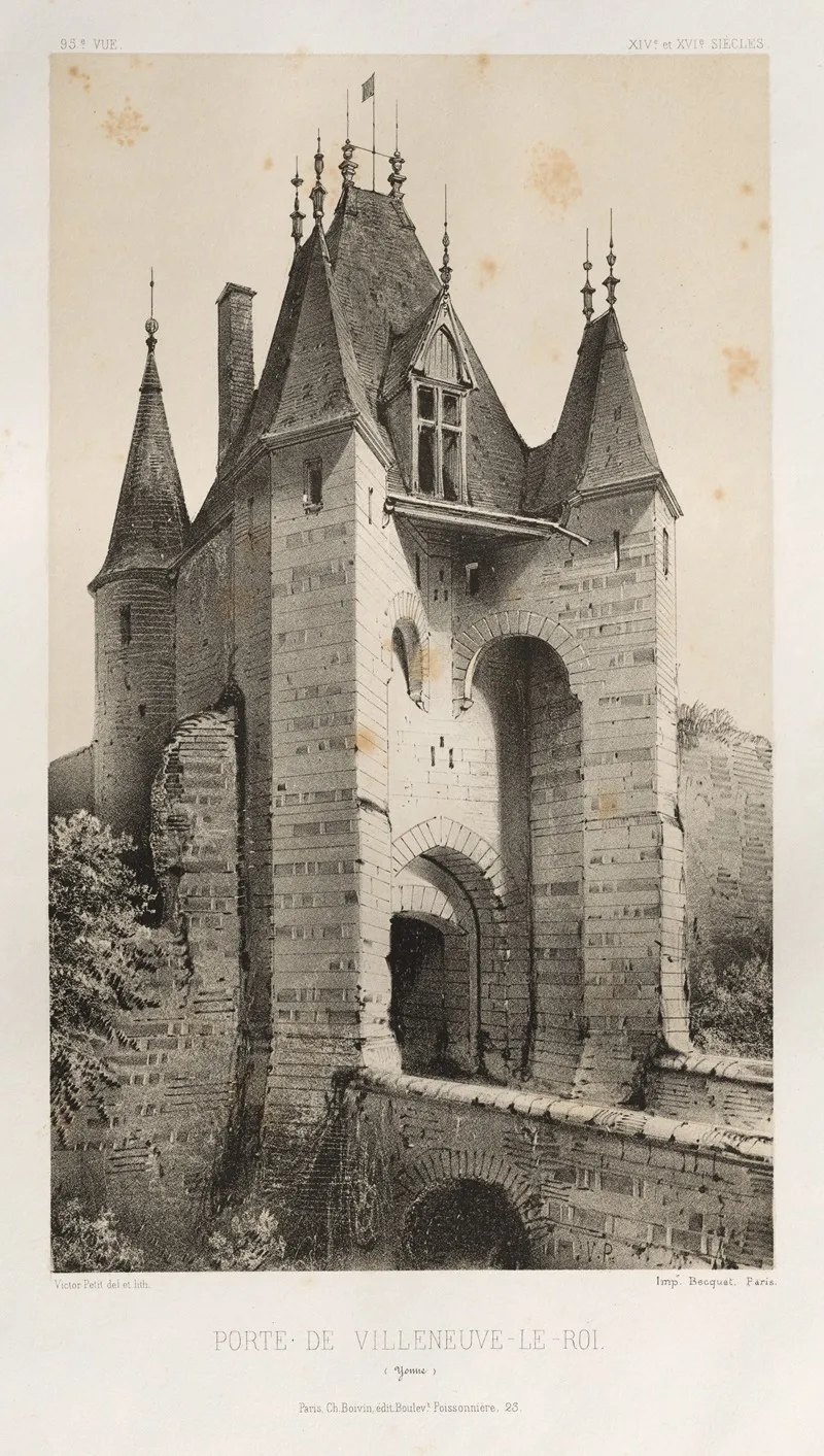 Porte De Villeneuve Le Roi Yonne Wall Art by Victor Petit - High-Resolution Digital Print