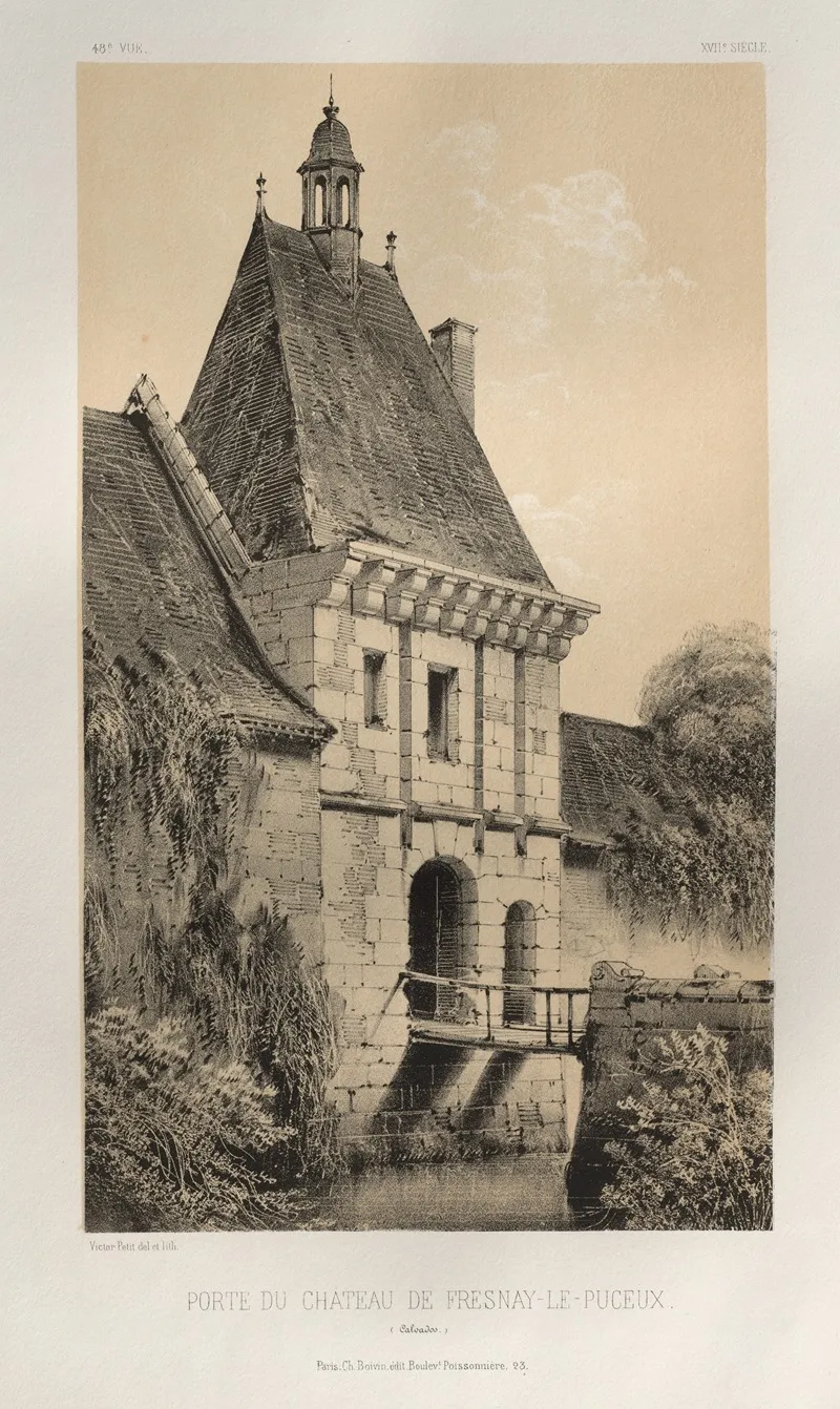 Porte Du Chateau De Fresnay Le Puceux Calvados Wall Art by Victor Petit - High-Resolution Digital Print