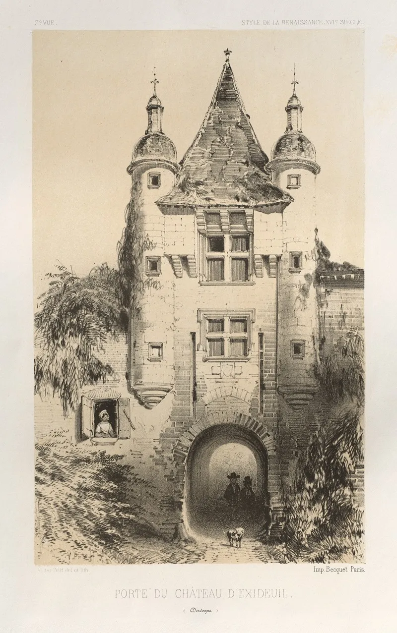 Porte Du Chateau Dexideuil Dordogne Wall Art by Victor Petit - High-Resolution Digital Print