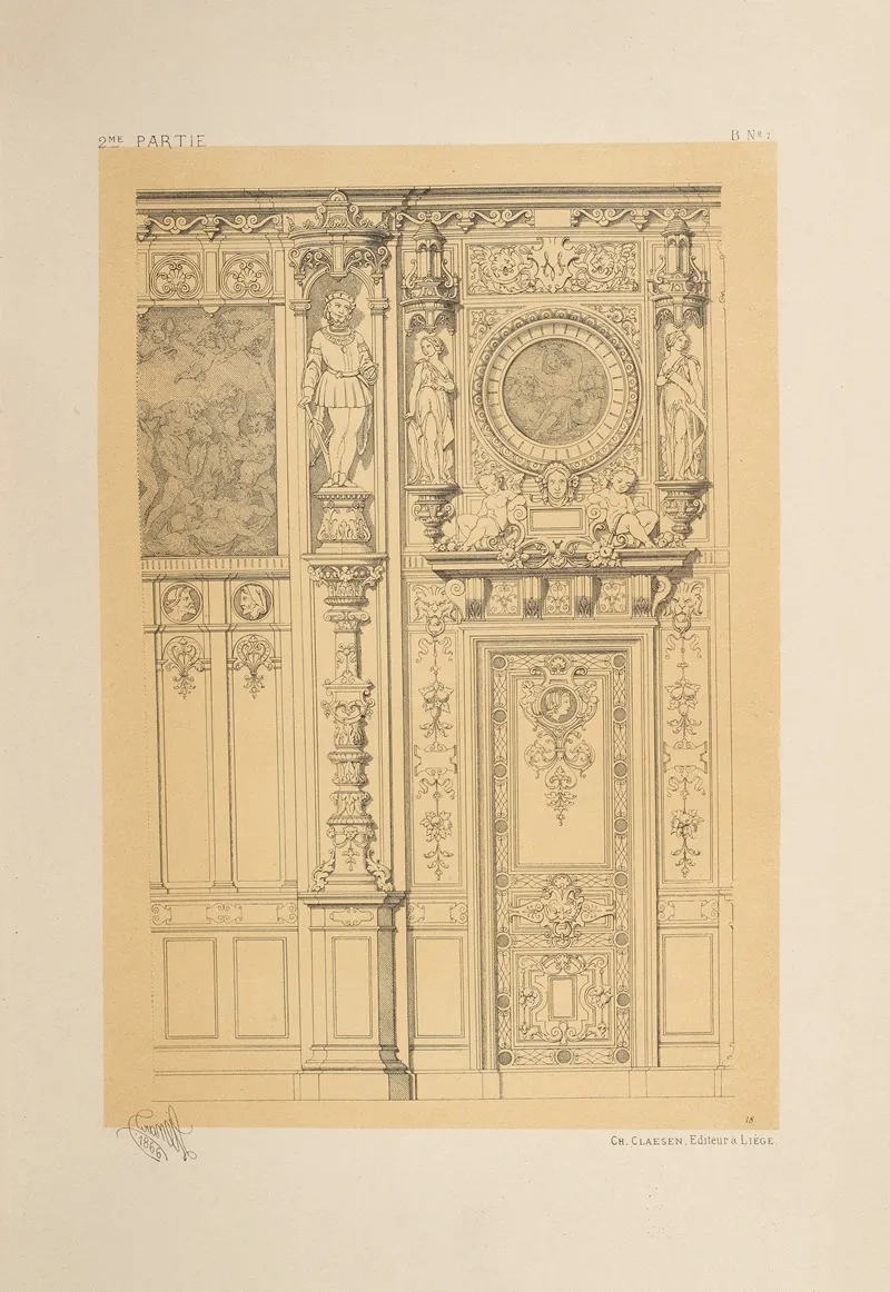 Porte Et Arrachement De Lambris Fragments Historiques De La Renaissance Wall Art by Michel Liénard - High-Resolution Digital Print