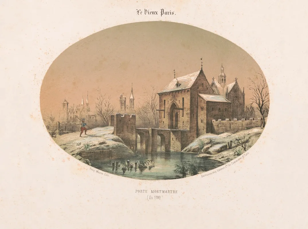 Porte Montmartre En 1300 Wall Art by Henri Morin - High-Resolution Digital Print