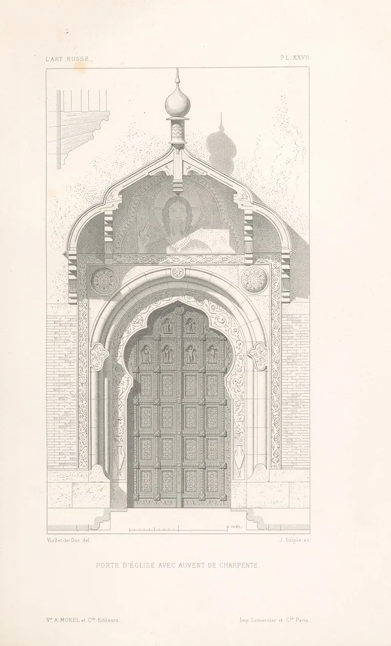 Porte‎ ‎deglise‎ ‎avec‎ ‎auvent‎ ‎de‎ ‎charpente‎