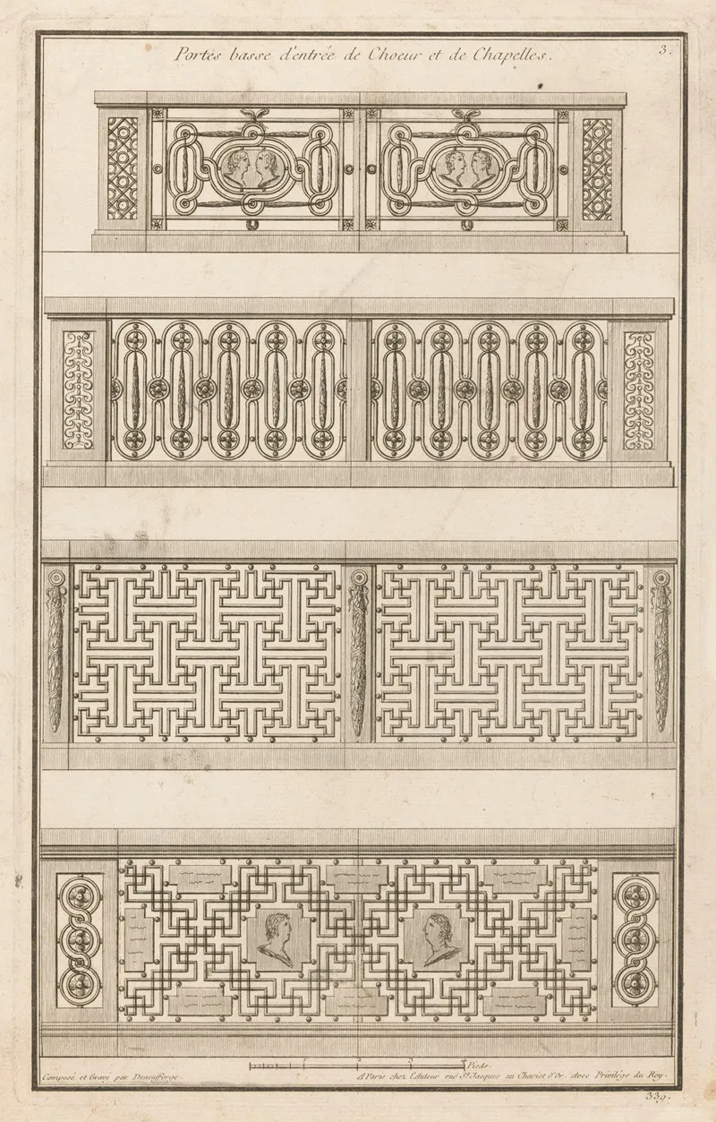 Portes Basse Dentree De Choeur Et De Chapelles Wall Art by Jean François de Neufforge - High-Resolution Digital Print