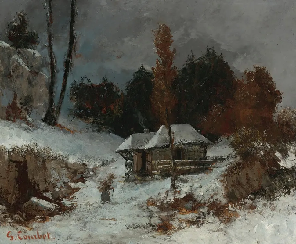 Porteuse De Fagots Dans Un Paysage De Neige