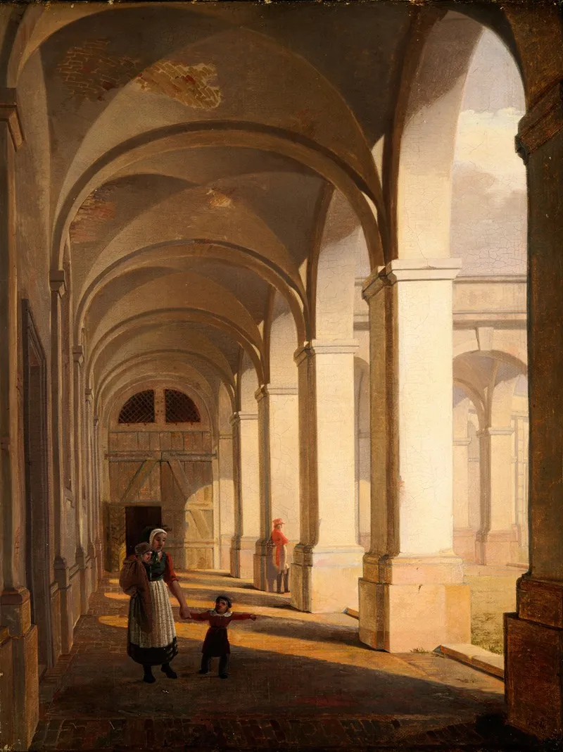 Portico Of Christiansborg Castle Copenhagen Wall Art by Constantin Hansen - High-Resolution Digital Print