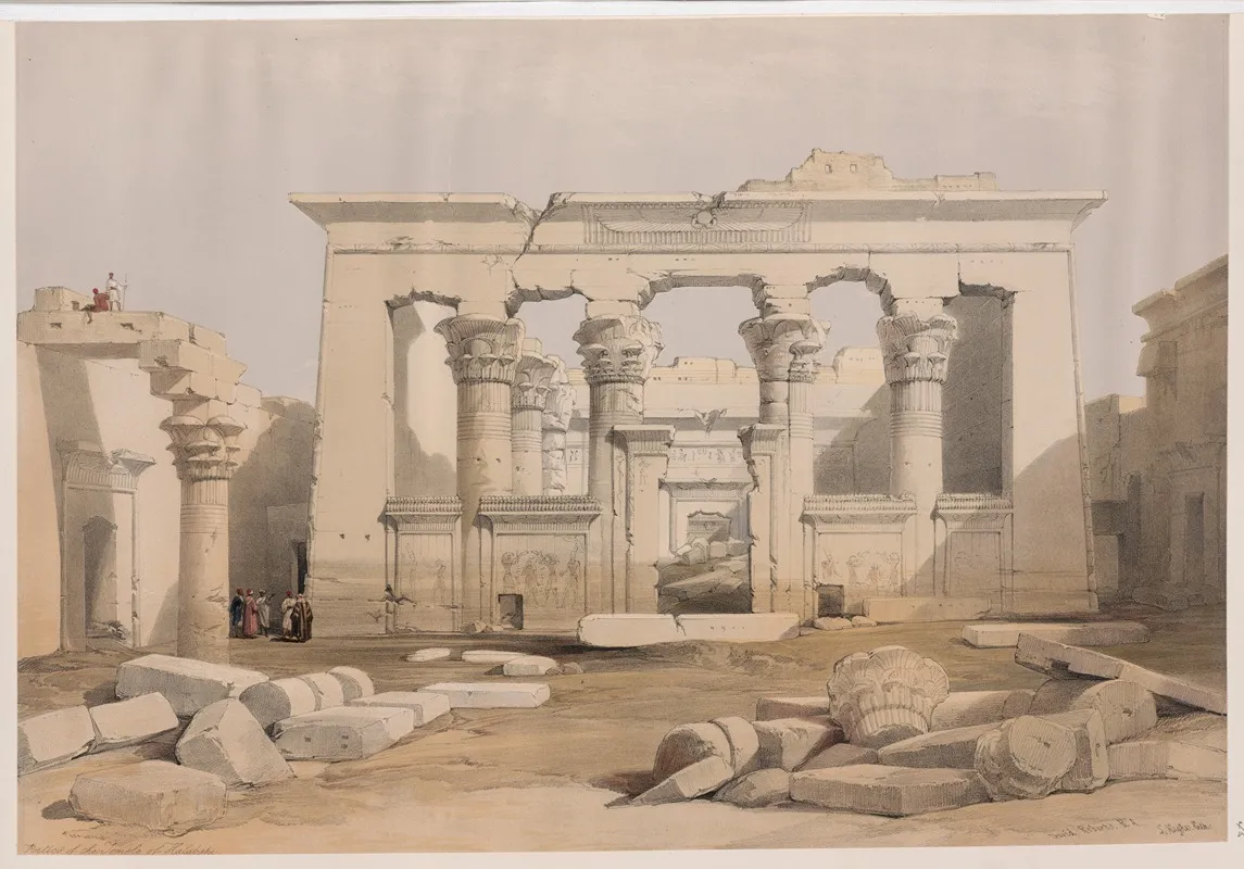 Portico Of The Temple Of Kalabshi Kalabishah Wall Art by David Roberts - High-Resolution Digital Print