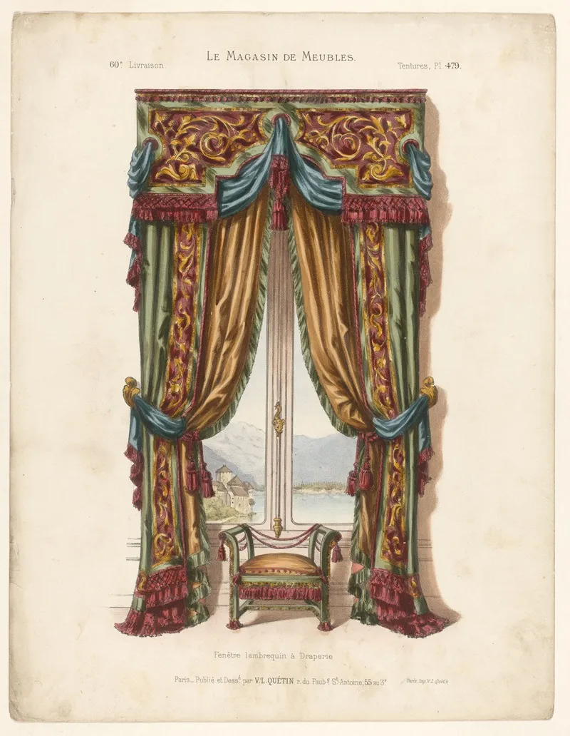 Portiere Fantaisie A Chutes Wall Art by Victor Léon Michel Quétin - High-Resolution Digital Print