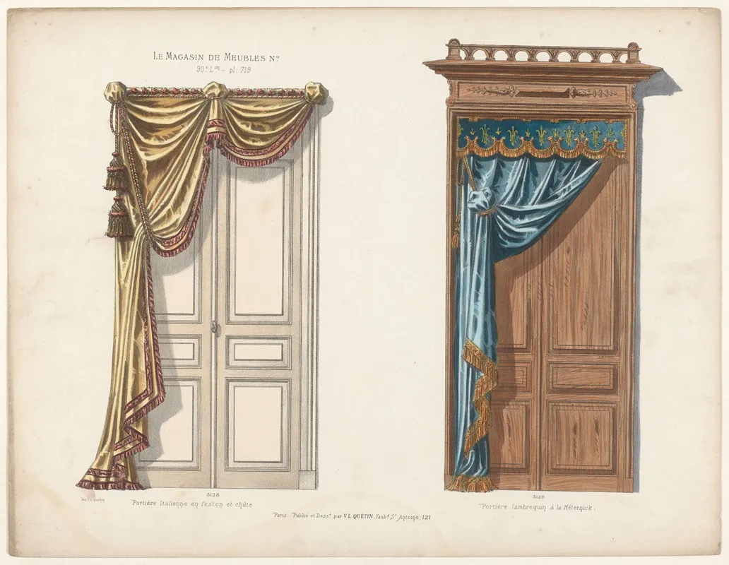 Portiere Italienne En Feston Et Chute Wall Art by Victor Léon Michel Quétin - High-Resolution Digital Print