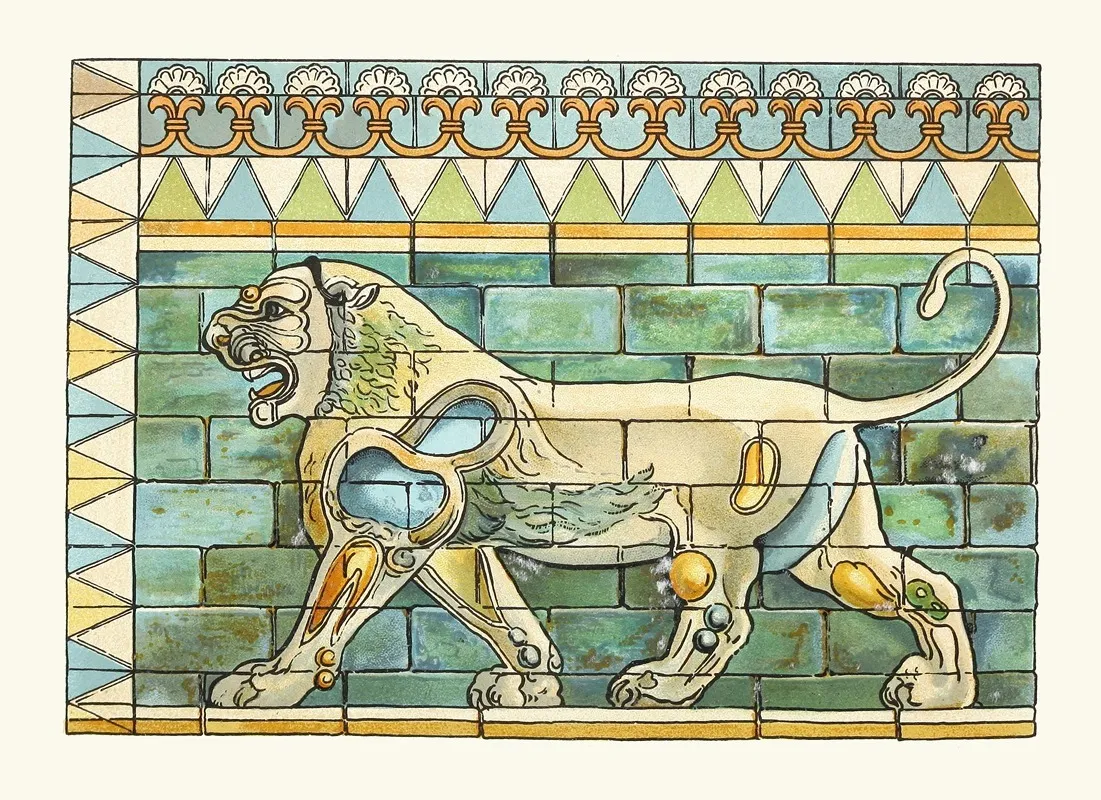 Portion Of The Lions Frieze Ffrom The Ancient Persian Palace At Susa Wall Art by James Ward - High-Resolution Digital Print