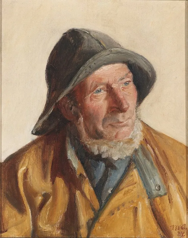Portraet Af En Fisker Wall Art by Michael Ancher - High-Resolution Digital Print