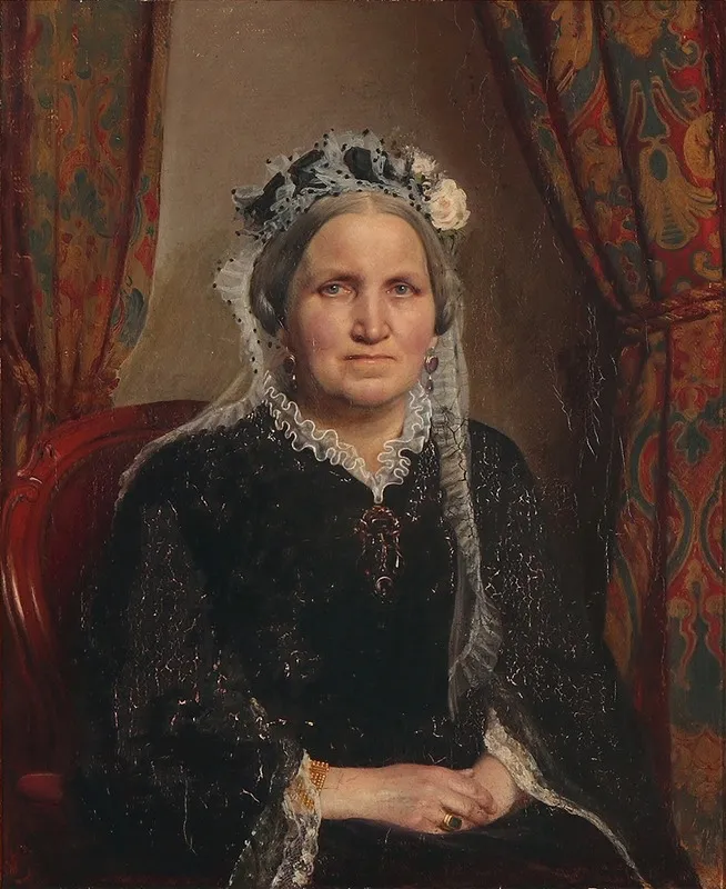 Portraet Af Grevinde Julie Louise Sophie Trampe F Komtesse Ahlefeldt Laurvigen Wall Art by Herman Siegumfeldt - High-Resolution Digital Print