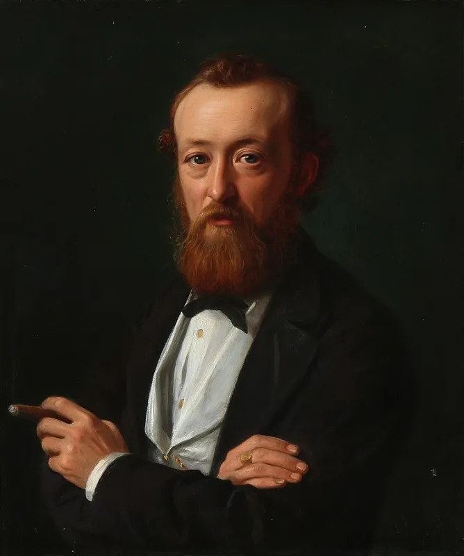 Portraet Af Skibsforer Senere Konsul I Bangkok Frederik Kobke Wall Art by Constantin Hansen - High-Resolution Digital Print