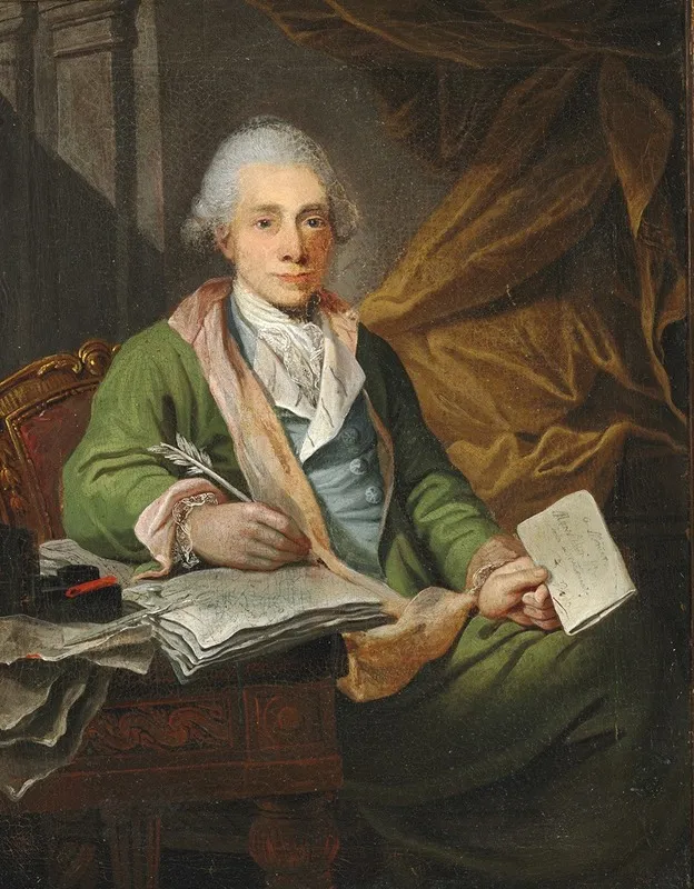 Portraet Af Toldkasserer I Kerteminde Batholomaeus Hansteen Wall Art by Jens Juel - High-Resolution Digital Print
