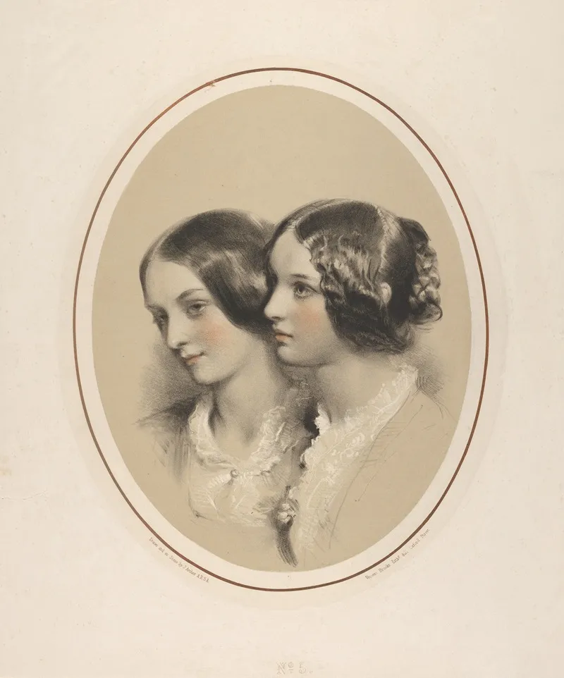 Portrait Busts Of Two Women Wall Art by James Archer - High-Resolution Digital Print