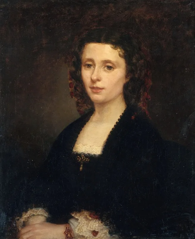 Portrait Dathenais Mialaret 1826 1899 Epouse Michelet Wall Art by Amandine Parrot - High-Resolution Digital Print