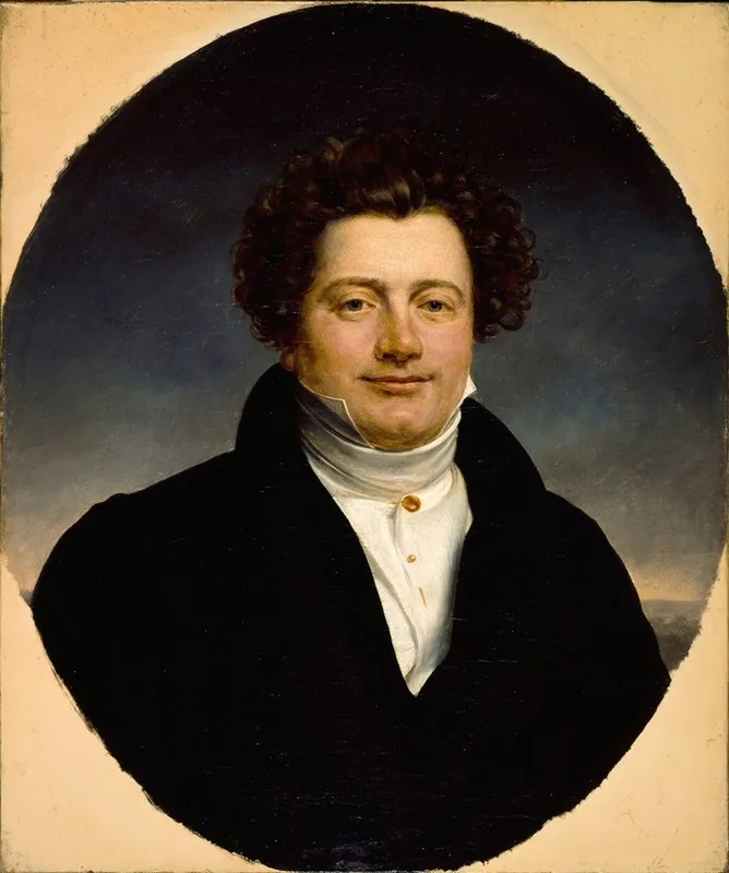 Portrait De Bernard Leon 1784 1856 Acteur Et Directeur Des Theatres Du Vaudeville Et De La Gaite Wall Art by Henri-François Riesener - High-Resolution Digital Print