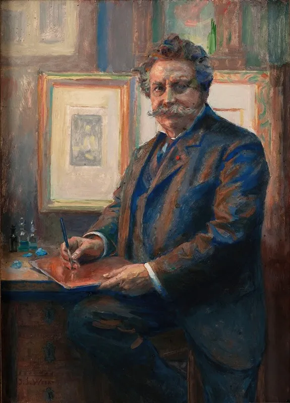 Portrait De Charles Albert Waltner Dans Son Atelier Wall Art by Jean Joseph Weerts - High-Resolution Digital Print