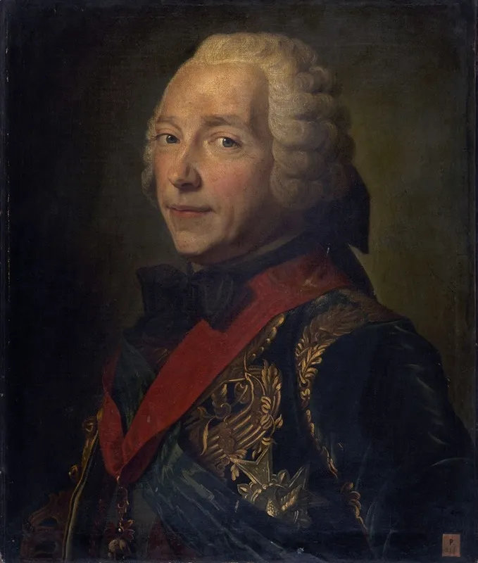 Portrait De Charles Louis Auguste Fouquet Duc De Belle Isle 1684 1761 Marechal De France Wall Art by Maurice-Quentin de La Tour - High-Resolution Digital Print