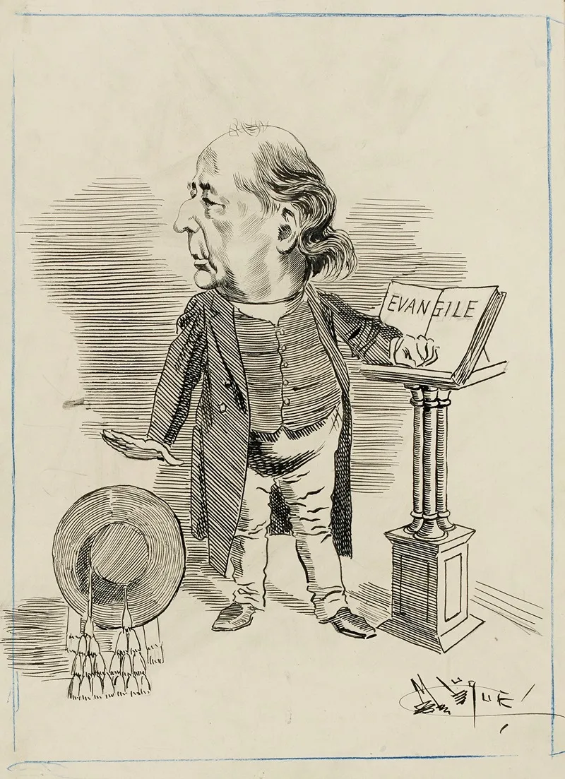 Portrait De Charles Loyson Dit Pere Hyacinthe Wall Art by Manuel Luque - High-Resolution Digital Print